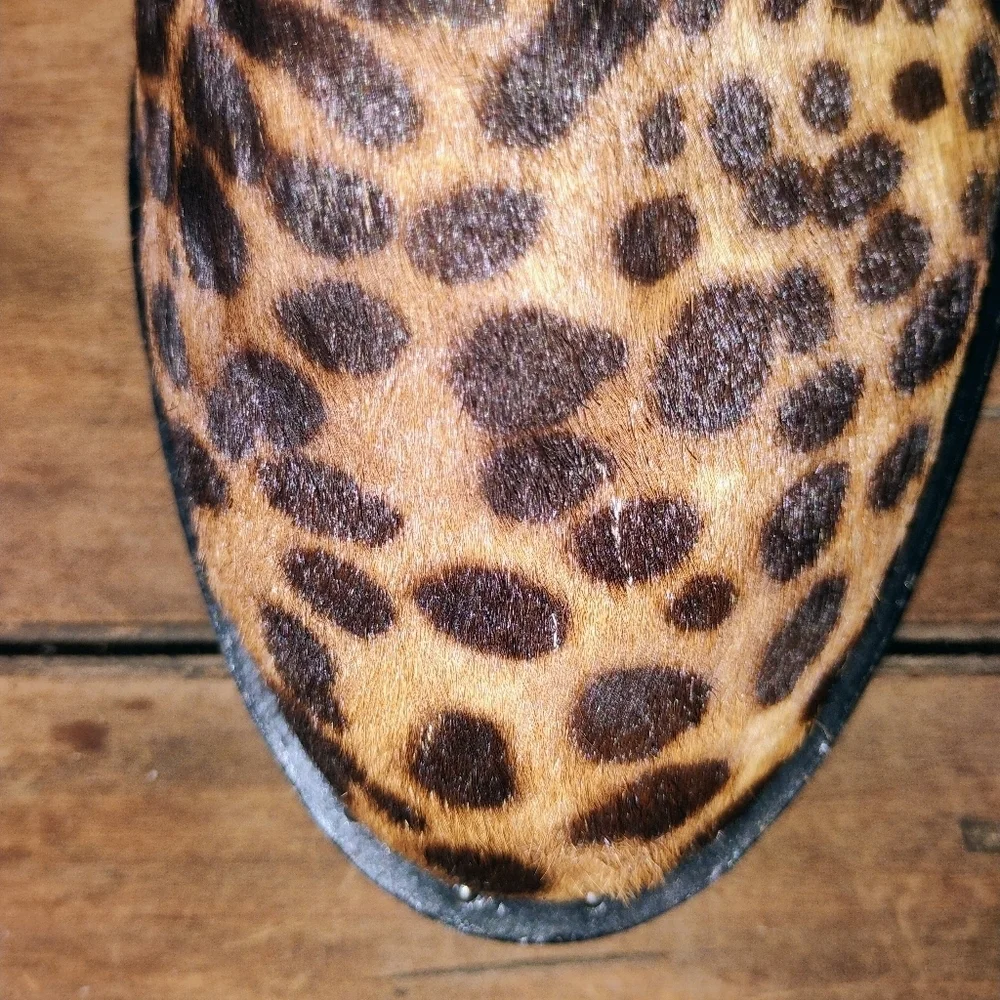 New  Rebecca Minkoff Chelsea Boots 7.5 Leopard Calf Hair Statement